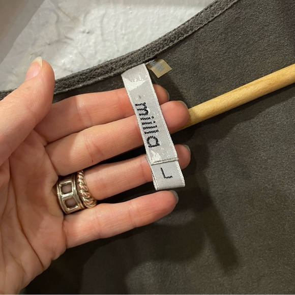 Miilla Gray Waterfall Vegan Leather Jacket Fall Steampunk Neutral sz Large - Picture 3 of 5